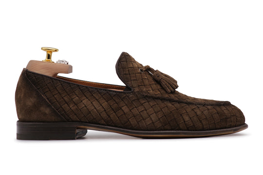 Mocasín de ante tejido