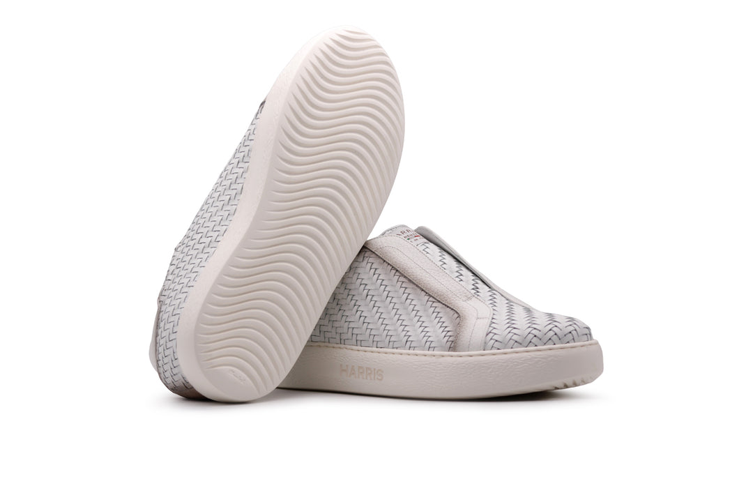 Woven leather slip-on sneakers
