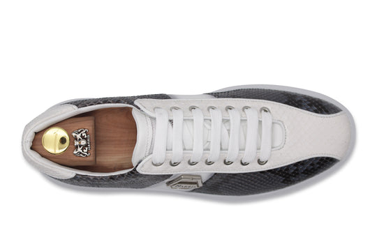 Sneakers in pelle di pitone e suola a cassetta