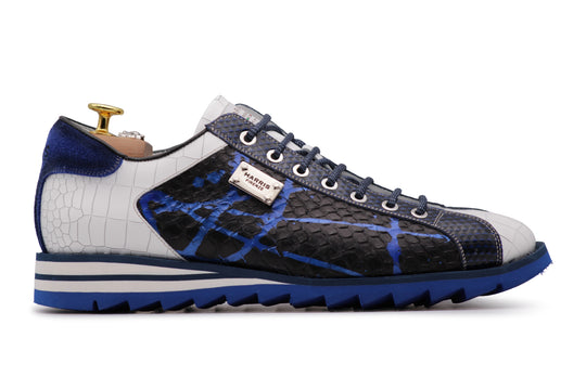 Sneakers in pitone ed effetto coccodrillo