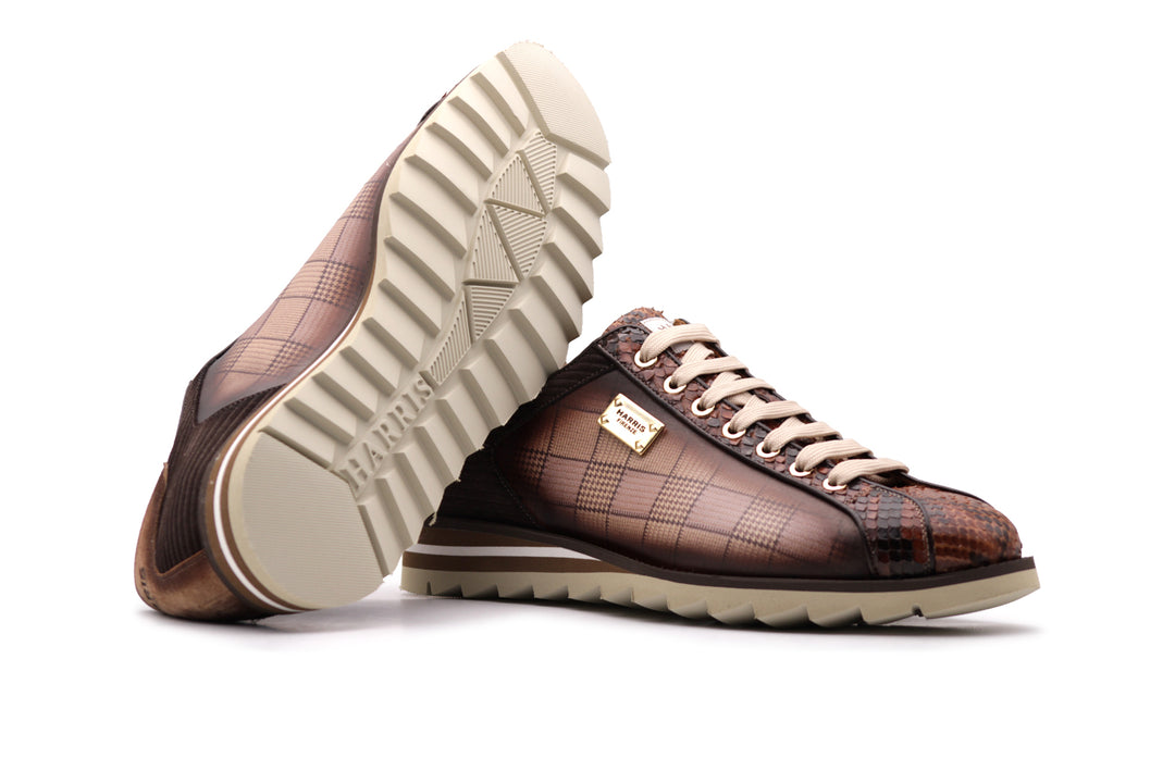 Baskets 2817 Tweed et Python – Marron
