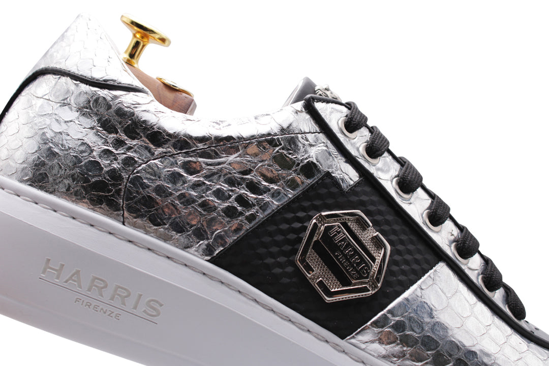 Sneakers in pelle pregiata Metal