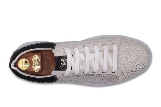 Low-top sneakers embellished with fine crystals