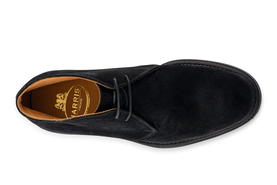 Schwarze Wildlederstiefelette